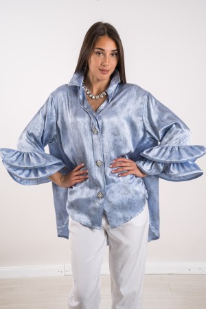 elizabeth shirt with ruffles on the sleeve Elisabeth shirt with ruffles on the sleeve Elisabetta shirt with ruffles on the m ...