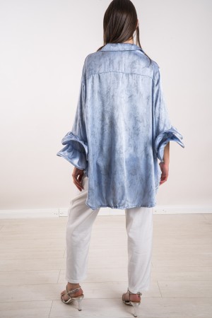 chemise Elizabeth avec des volants sur la manche elisabeth chemise avec des volants sur la chemise Elisabetta à manches à volant