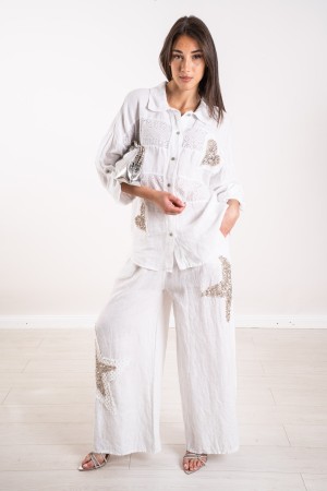 ischia shirt in linen with sequins Ischia shirt in linen with sequins Ischia shirt in linen with sequins