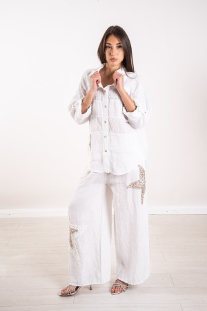 ischia shirt in linen with sequins Ischia shirt in linen with sequins Ischia shirt in linen with sequins