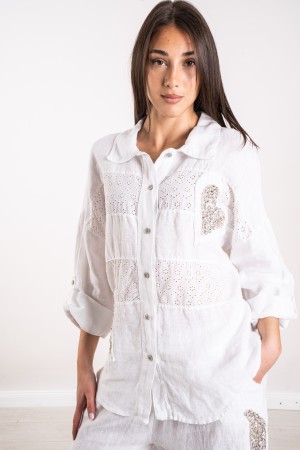 ischia Shirt en lino con lentejuelas ischia camisa en lino con lentejuelas ischia camisa en lino con lentejuelas