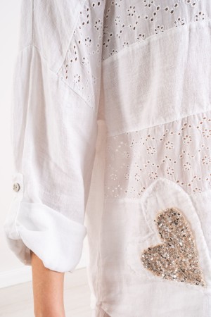 ischia Shirt en lino con lentejuelas ischia camisa en lino con lentejuelas ischia camisa en lino con lentejuelas