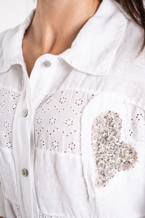 ischia Shirt in Leinen mit Pailletten Ischia Shirt in Leinen mit Pailletten Ischia Shirt in Leinen mit Pailletten