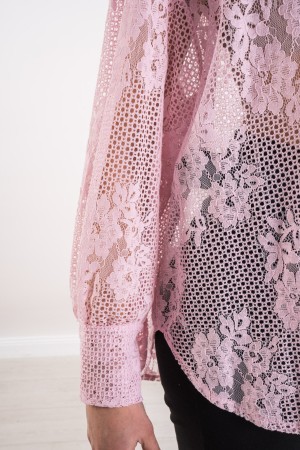 dentelle Lola Shirt avec strass Buttons de dentelle Lola chemise avec des boutons strass Loce Lola chemise avec des boutons dans