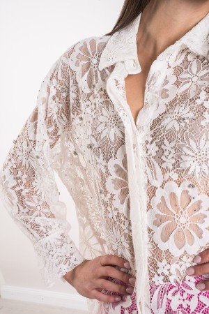 chemise en dentelle Miriam avec strass Miriam Shirt en dentelle avec strass Miriam chemise en dentelle avec strass