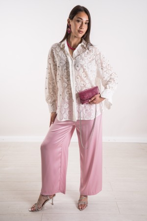 soraya shirt in lace with rhinestone Soraya shirt in lace with rhinestone Soraya shirt in lace with rhinestones