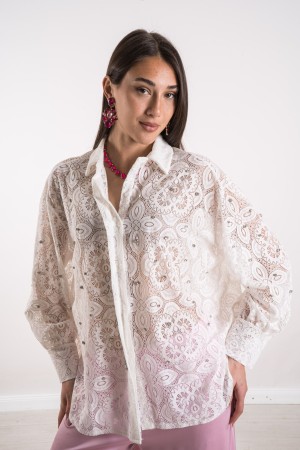 camisa Soraya en Cordillo con Rhinestone Soraya Shirt en Cordillo Con Rhinestone Soraya Shirt En Cordillo Con Rhinestones