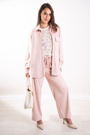 chemise coordonnée Celeste et pantalon dans la chemise et pantalon hachés coordonnés de la poitrine écologique en Célest coordon