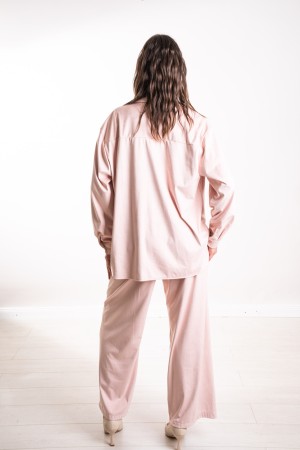 chemise coordonnée Celeste et pantalon dans la chemise et pantalon hachés coordonnés de la poitrine écologique en Célest coordon