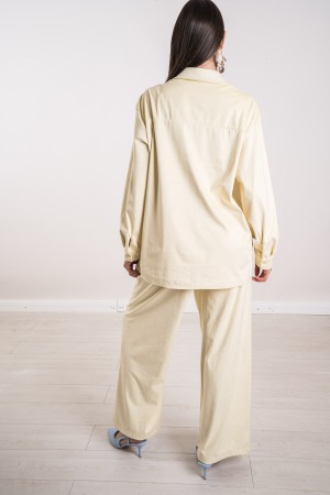 coordinato celeste camicia e pantalone in ecocamoscio  coordinato celeste camicia e pantalone in ecocamoscio  coordinato cele...