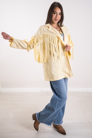 veste d'Amérique à Ecocamoscis avec veste frangée America à Ecocamoscus avec veste frangée Amérique en écocamoscus avec franges