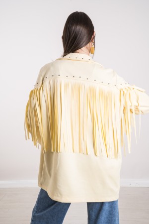 veste d'Amérique à Ecocamoscis avec veste frangée America à Ecocamoscus avec veste frangée Amérique en écocamoscus avec franges