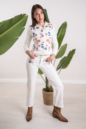 denim flower jacket with embroidery multicolor denim flower jacket with multicolor embroidery denim flower jacket with mud embro