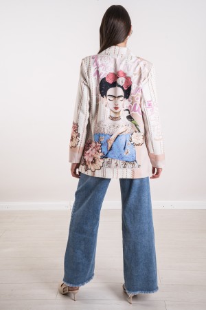 chaqueta Frida con estampado de la chaqueta Frida con la chaqueta Frida Impresión con la impresión