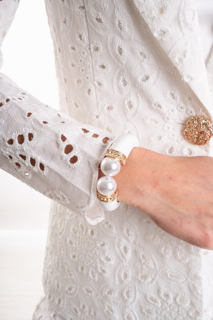 Bracelet rigide Mira avec perles rigides de bracelet Mira avec bracelet de mira rigide perle avec perles