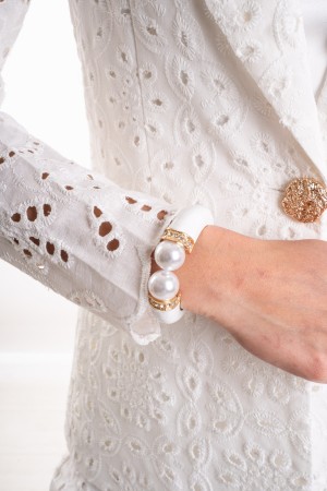 Bracelet rigide Mira avec perles rigides de bracelet Mira avec bracelet de mira rigide perle avec perles