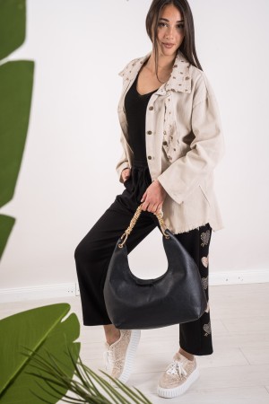tiziana Denim-Shirt mit Strass-Tiziana-Hemd in Denim mit Strass Denim Tizian Hemd mit Strasssteinen