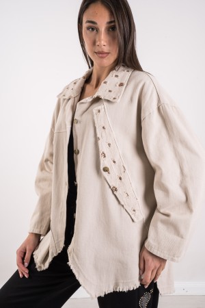 tiziana Denim Camisa con Rhinestone Tiziana Shirt en Denim con Rhinestone Denim Tizian Shirt con Rhinestones