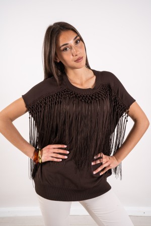 tiffani Jersey con camiseta Tiffani Fringe con fans Jersey con Fringes