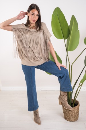 tiffani Jersey mit Tiffani Jersey Fransen mit Fans Jersey mit Fransen