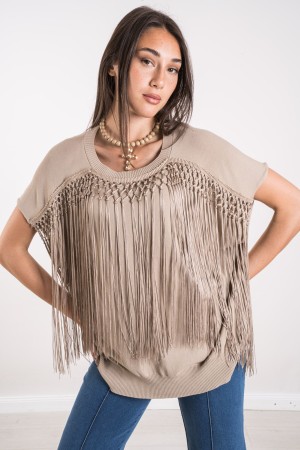 tiffani Jersey con camiseta Tiffani Fringe con fans Jersey con Fringes