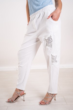 pantalon étoile avec pantalons Star Star avec Séquins Pants Star avec des paillettes