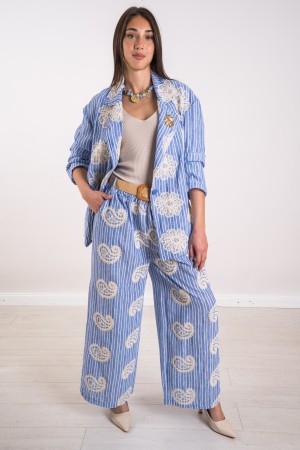 veste Positano Rigata avec broderie et broche Positano Veste à rayures avec broderie et broche Positano Veste Rigata avec broder