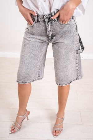 bermudas Jeans Luz con Rhinestone Jeans Bermudas Luz con Rhinestone Jeans Bermudas Luz con Rhinestones