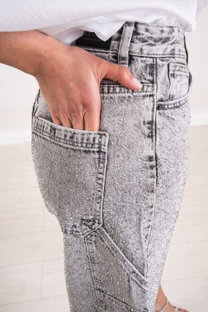 bermuda Jeans Licht mit Strass Jeans Bermuda Licht mit Strass Jeans Bermuda Licht mit Strasssteinen