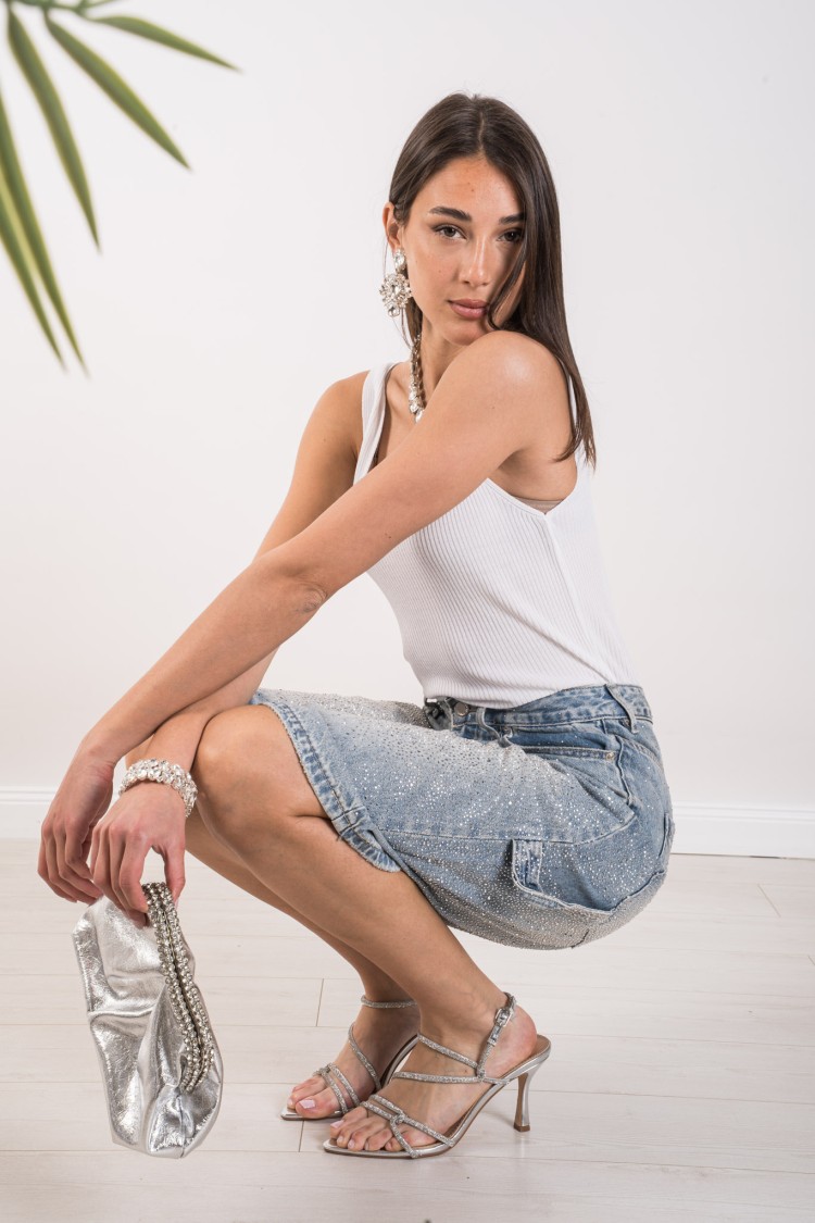 bermuda Jeans Mina avec strass Jeans Bermuda Mina avec strass Jeans Bermuda Mina avec strass