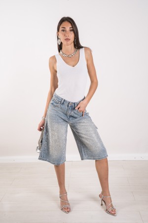 bermuda jeans MINA with rhinestone jeans Bermuda MINA with rhinestone jeans Bermuda MINA with rhinestones