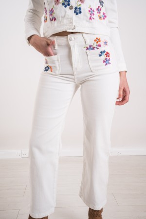 jeans fiore con ricami multicolor  jeans fiore con ricami multicolor  jeans fiore con ricami multicolor