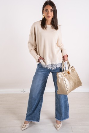 milan jersey with lace milan knit with lace mien mesh with lace