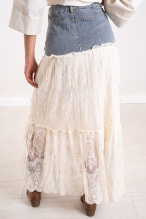 moana skirt in denim with lace moana skirt in denim with lace moana skirt in denim with lace