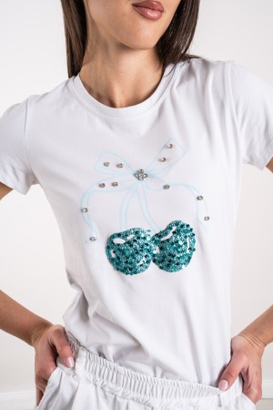 camisa de Turquesin con lentejuelas de tejido turquesina con lentejuelas de punto de turquesina con lentejuelas