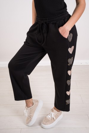 pantalones de corazón en traje con pantalones de corazón de diamantes de imitación en traje con pantalones de corazón de diamant
