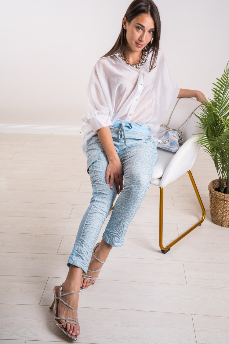 minerva animalier trousers with sequin tears Minerva animalier pants with sequin tears miner trousers ... \ t.