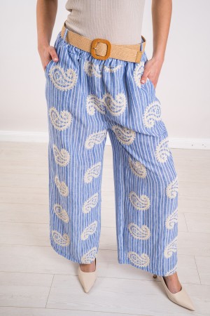 positano gestreifte Hose mit Stickerei Positano Hose gestreift mit Stickerei Positano Hose gestreift mit Stickerei