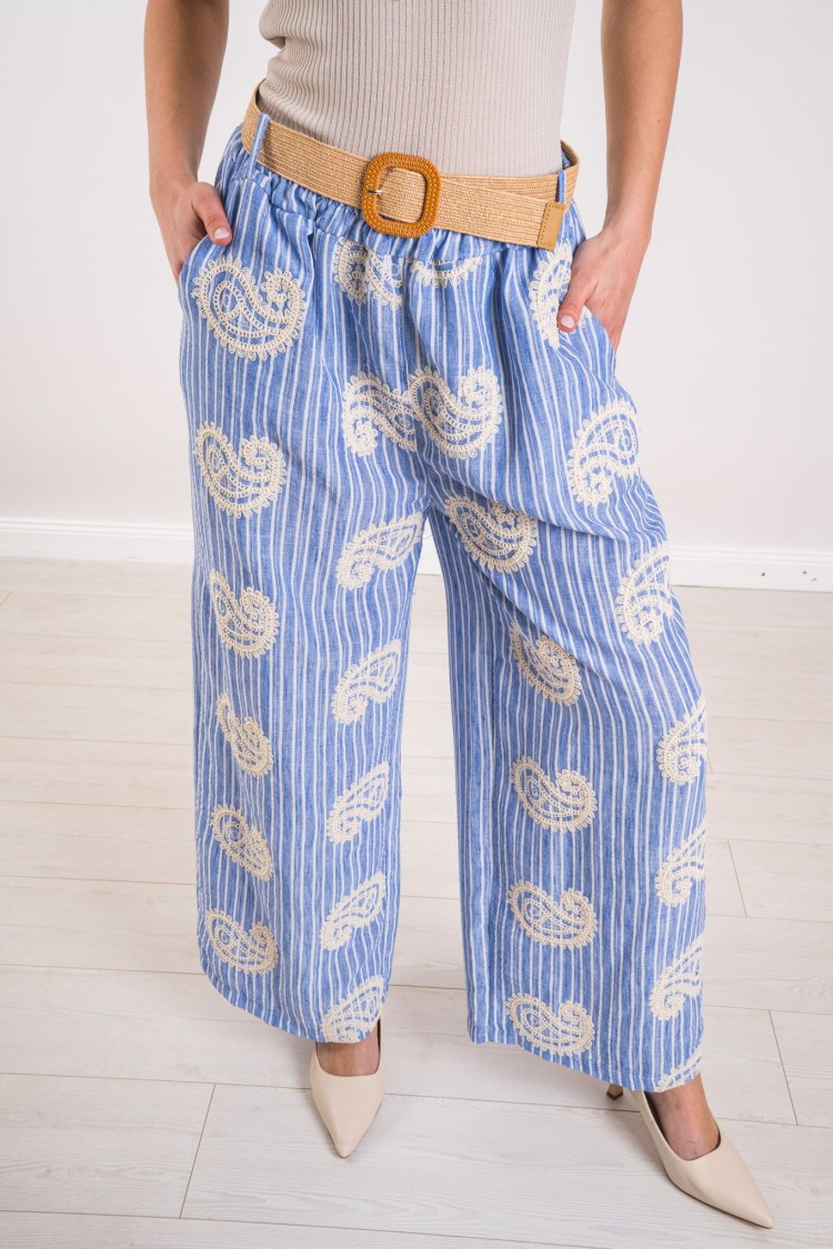 positano gestreifte Hose mit Stickerei Positano Hose gestreift mit Stickerei Positano Hose gestreift mit Stickerei