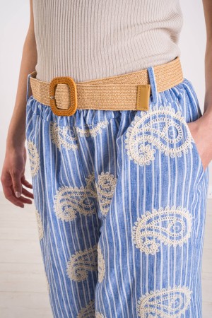 pantalones de rayas positano con bordado Postano Pantalón a rayas con bordado Postano Pantalón a rayas con bordado