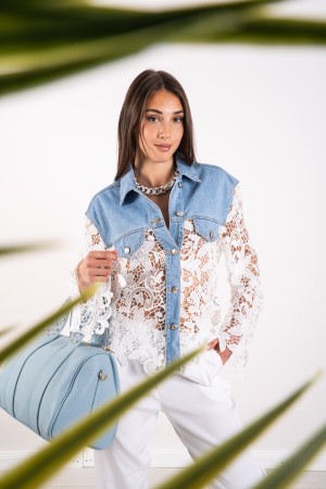 sicily jacket in Denin with lace Sicily jacket in Denin with lace Sicily jacket in Denin with lace