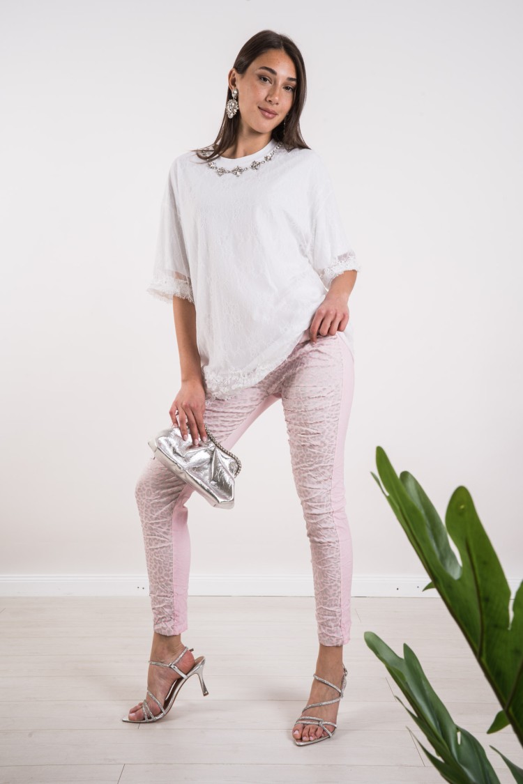 maglia soleil in pizzo con giro collo in strass  maglia soleil in pizzo con giro collo in strass  maglia soleil in pizzo con ...