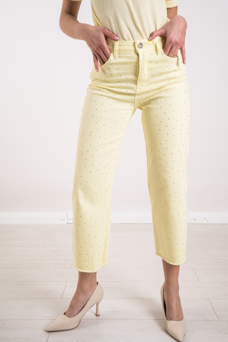 jeans giallo con strass  jeans giallo con strass  jeans giallo con strass
