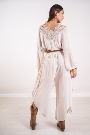 pantalon coordonné BLUSA Charm et Silk avec blouse de charme coordonné MACRAME et pantalon de soie avec chrame coordonné ...