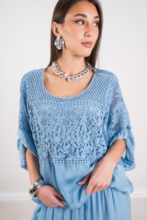 coordinato positano blusa e pantalone con ricami in seta coordinato positano blusa e pantalone con ricami in seta coordinato ...