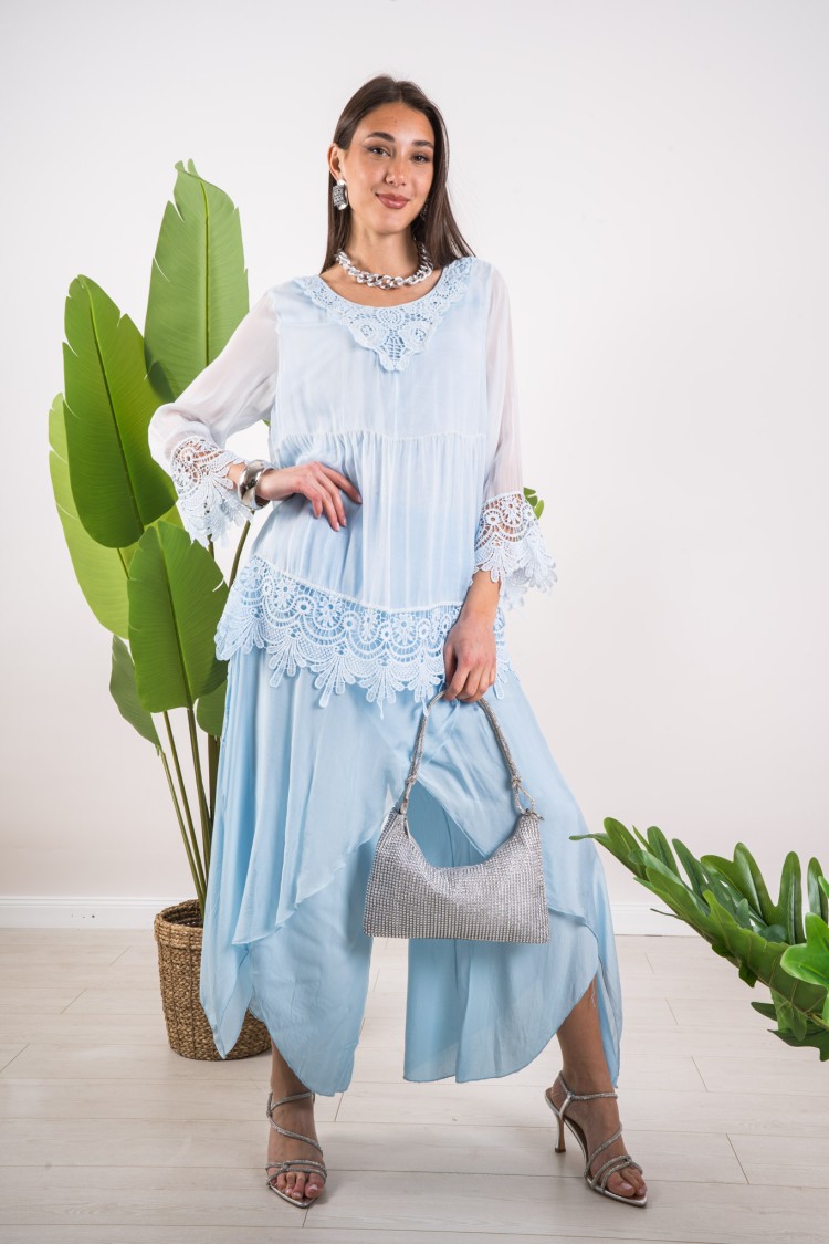 blusa y pantalones preciosos coordinados con bordado coordinado Blusa y pantalones con bordado coordinado Blusa preciosa ...