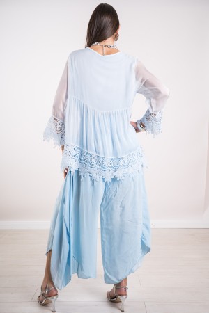koordinierte kostbare Bluse und Hose mit koordinierter Stickerei Edelbluse und Hose mit koordinierter Stickerei Edelbluse ...