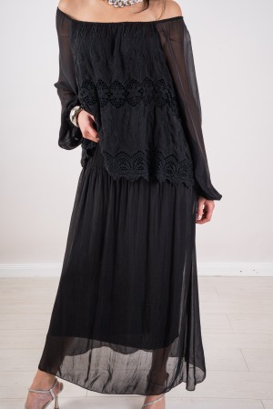 geneva dress with silk embroidery Geneva dress with silk embroidery Geneva dress with silk embroidery