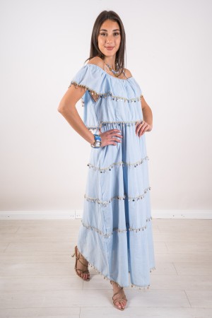 libelle Kleid mit Pausen mit Pailletten Kleid Dragonfly bricht mit Paillettenkleid-Libellenkleid in Balze mit Pailletten