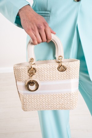 Bolso de Chantal con inserciones de paja Bolso de Chantal con inserción de paja Bolso de Chantal con inserciones de paja